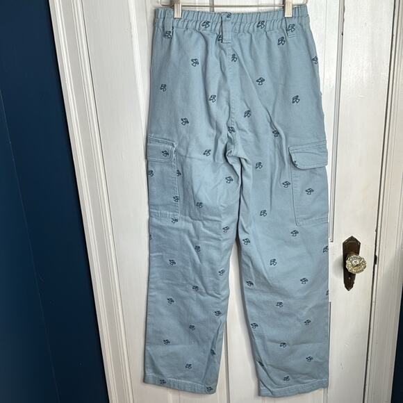 PACSUN Mushroom Embroidery Baggy Carpenter Wide-Leg Jeans W1756 Sz S - Picture 5 of 9